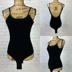 Harlow & Graham Black Velvet Low Cut Back Bodysuit